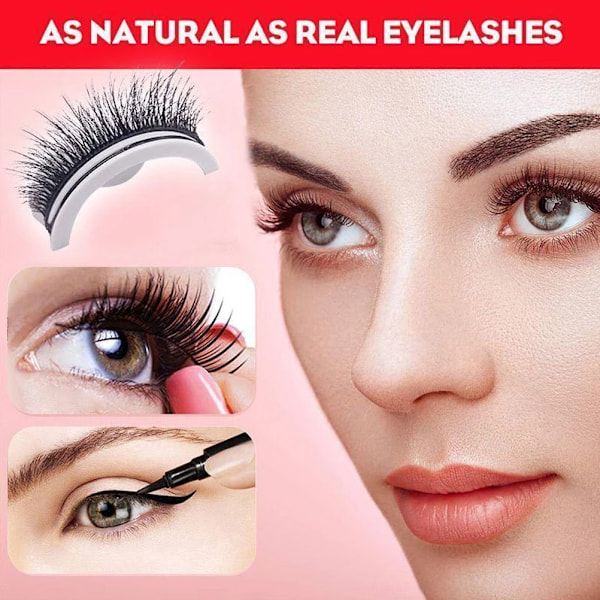 Självhäftande lösögonfransar utan lim Återanvändbara långa ögonfransförlängningar Vattentäta självhäftande ögonfransar Ingen eyeliner eller lim krävs