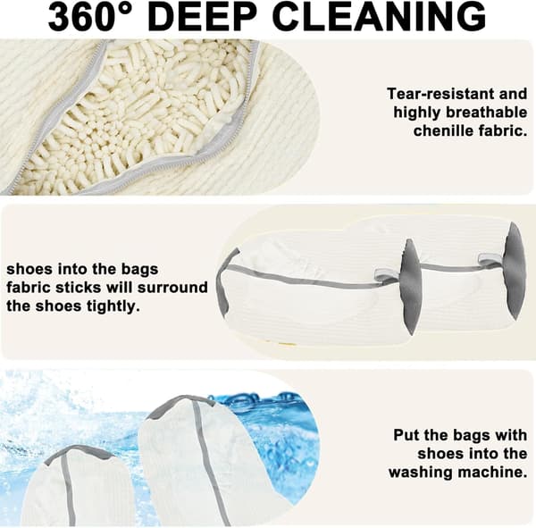 【03】Sneaker Washing Bag, Shoe Laundry Bag for Washing Machine and Dryer (CREAM - 2 PCS)
