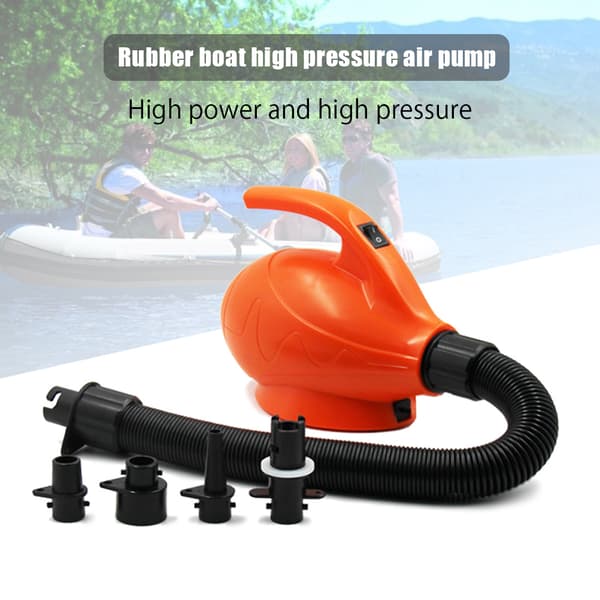 AC Elektrisk Pump för Uppblåsbara Saker Luftmadrass Pump Luftbädd Poolleksak Flotte Båt Snabb Elektrisk Luftpump med 4st Luftmunstycken