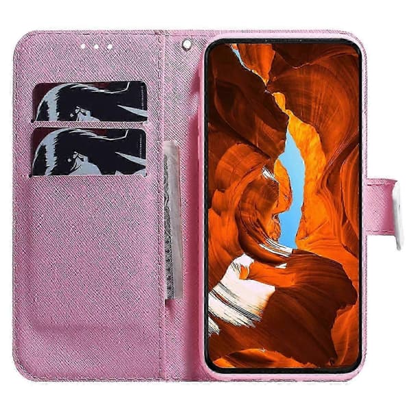 För Samsung Galaxy A06 4G Plånboksfodral Mönstertryck Läder Telefonfodral Pink Pink Flower
