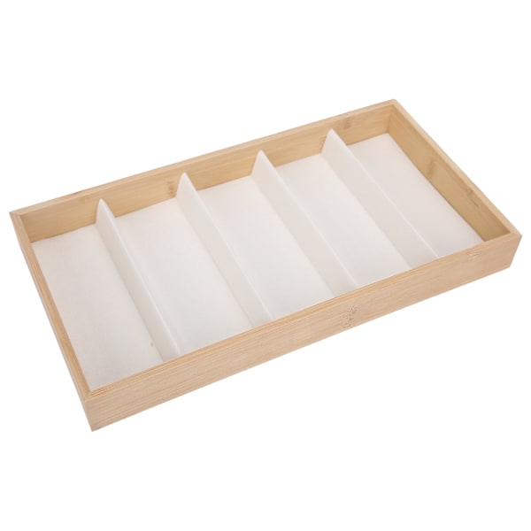 5 Fack Glasögon Förvaringslåda Träskydd Solglasögon Displayfodral Smyckesorganisatör Beige