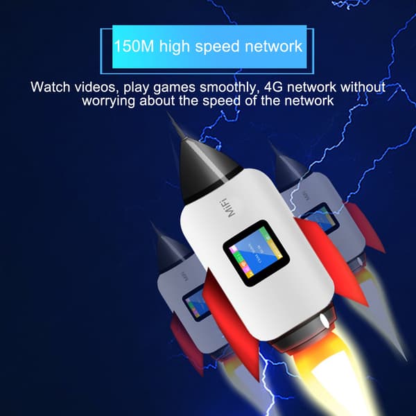 Bärbar 4G LTE WiFi Hotspot med SIM-kortplats - 150 Mbps hastighet, Stöder 10 användare - Perfekt för resor