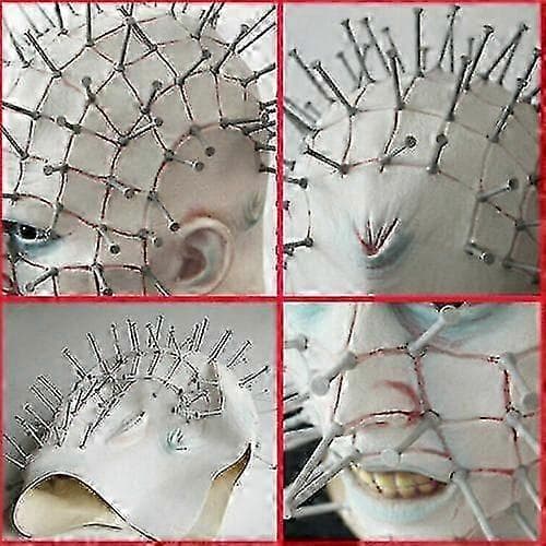 Hellraiser Pinhead Ghost Mask Täysi pää lateksikypärä Halloween Cosplay -rekvisiitta