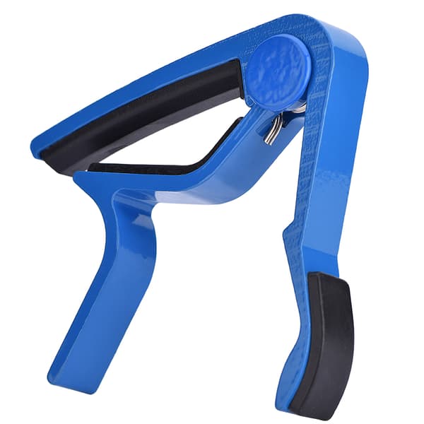 Bærbar Quick Change Tune Clamp Håndholdt Tuner Capo til Folke Guitar Blå
