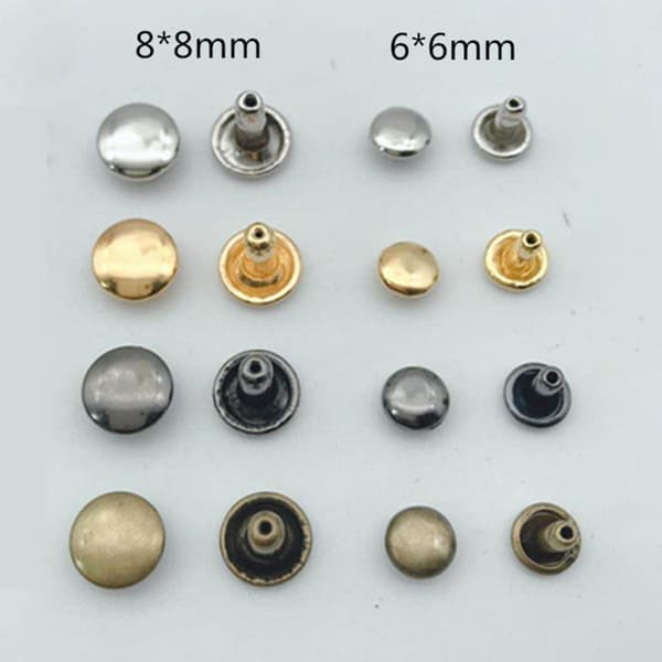 240-delars set med 6 mm/8 mm dubbelsidiga tryckknappar, inklusive tryckknappar och fästverktyg.