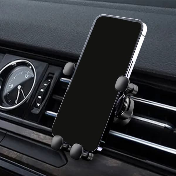 Opgraderet Gravity Biltelefonholder Auto Lås Håndfri Mini Bil Luftventil Telefonholder til 4,7‑6,9 Tommer Telefon Grå
