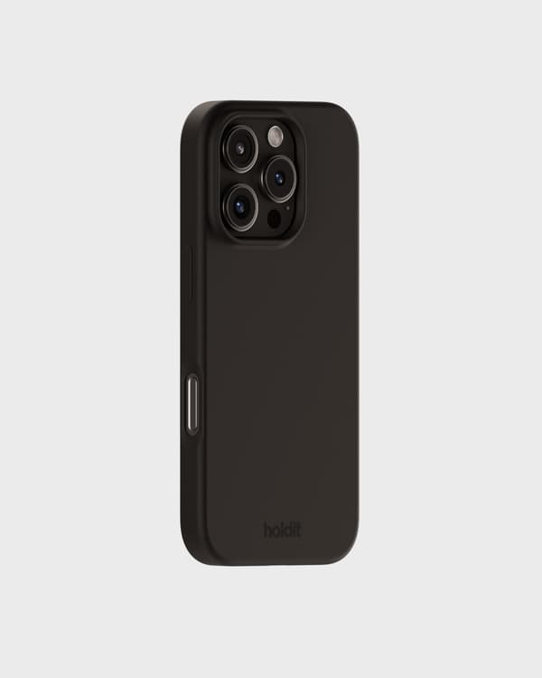 【03】holdit iPhone 16 Pro Max Silikonecover Sort Svart Silikon