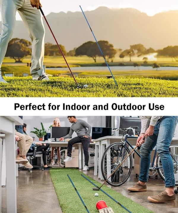 【03】Golf Alignment Sticks - Foldbare golftræningspinde til sigte, putting, holdningskorrektion med gennemsigtigt rørhylster, blå Blue