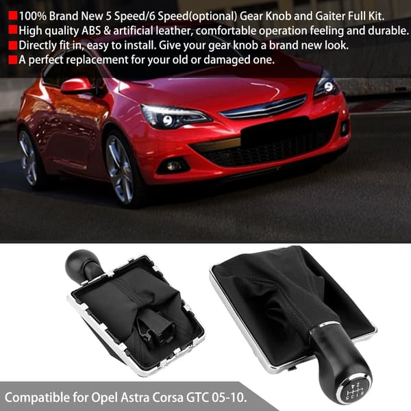 5 Växlad Växelspaksknopp Damaskskydd för Opel Astra III H 1.6 2004‑2010