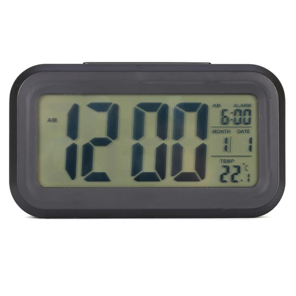 LED Baggrundsbelyst Digital Snooze Skrivebords Vækkeur Temperatur Kalender Display Lokal