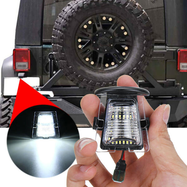 LED Nummerpladelygte til Jeep Wrangler JK 2007-2018 (Par)