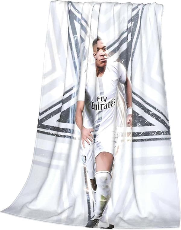 #10 Mbappe #7 Ultrabløde mikrofiberfleecetæpper til rejser, seng, sofa, stue ABD19692 50x40in 125x100cm