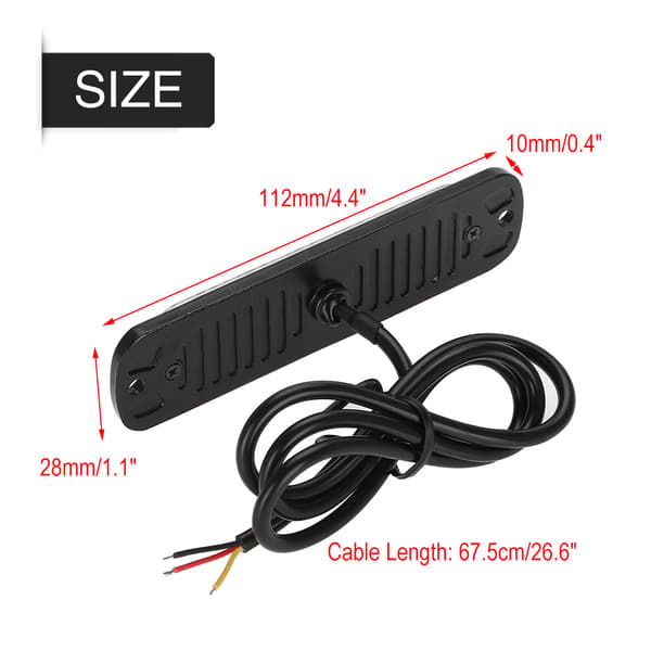 4st 12-24V Bil 6 LED Blixtljus Strobe Nödljus Varningsljus Grill Blinkande Ljusramp Gul