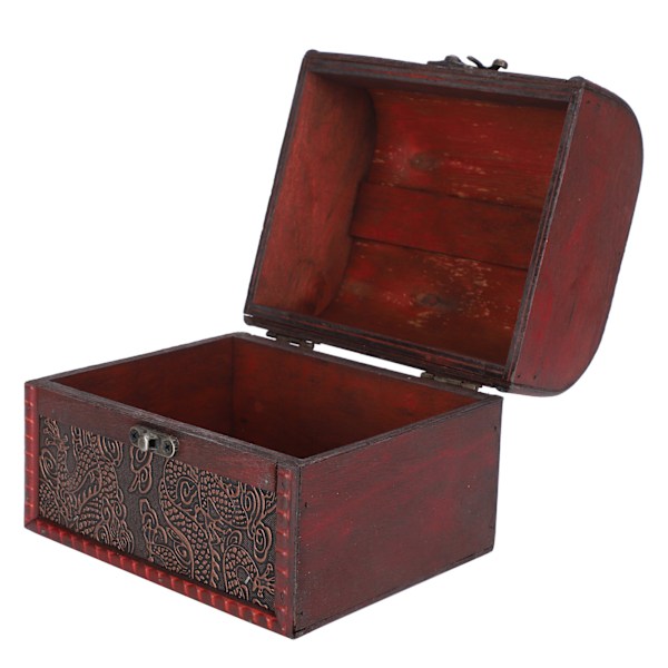 Trälåda för retro smycken, förvaring av örhängen, halsband, organizer, fotorekvisita (6003A-03--L )