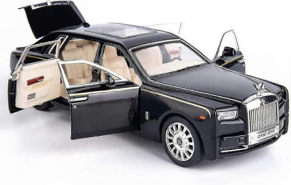 1/24 Rolls-Royce Phantom Modellbil - Leksaksbil i Zinklegering med Ljud och Ljus, Perfekt Present till Barn