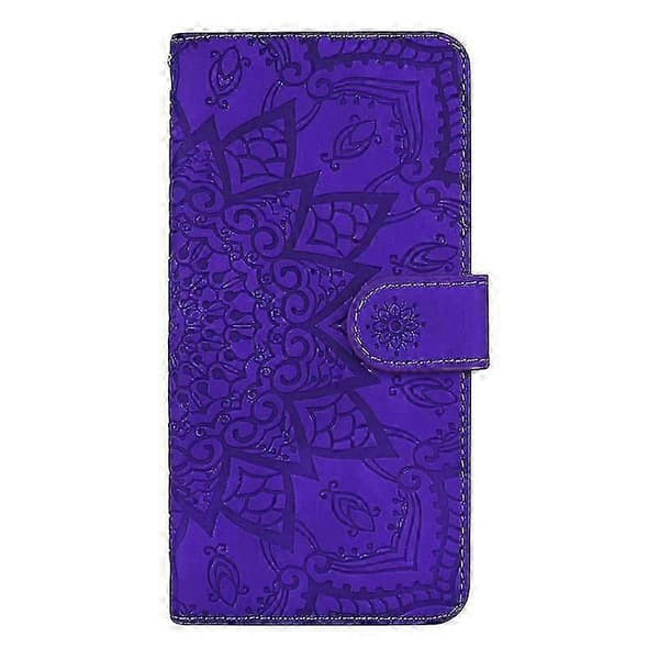 Plånboksfodral för Samsung Galaxy A52/A52S Premium PU-läder Flip Cover Mandala -XN Purple