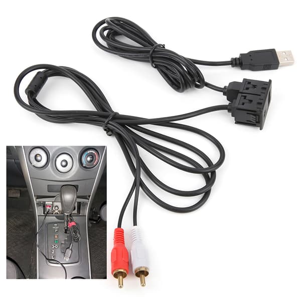 3,5 mm 1 m forlængerledning USB AUX Stereo hun til 2 RCA han kabel til bil båd motorcykel