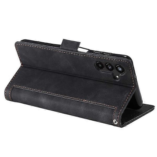 【03】til Samsung Galaxy A36 5G Pung Etui Stativ Læder Telefon Cover - Perfekt Black
