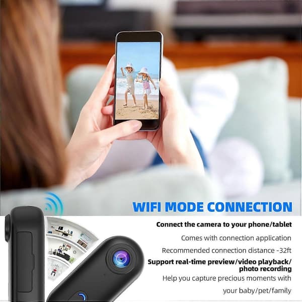 【03】2025 Seneste Model 64GB 4K HD Mini Kropskamera Tommelfingerstørrelse Bærbart Actionkamera