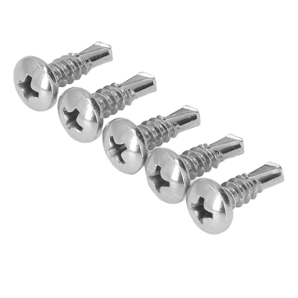 200 stk. rundhoved selvborende skrue 304 rustfrit stål 4,8x16mm boreskruer til gør-det-selv-håndværk
