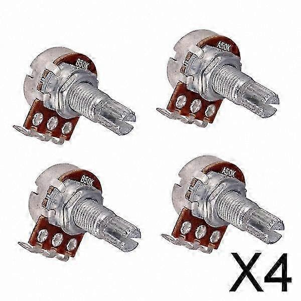 3 kpl tarkkuuspotentiometrejä A50K/B50K pitkällä akselilla tee-se-itse-elektroniikkaprojekteihin 4 Pcs