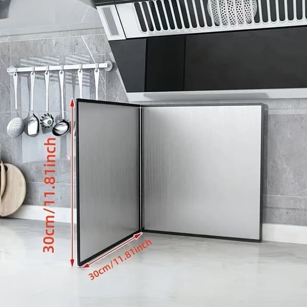 【03】Foldable Stainless Steel Splatter Guard - Splatter Guard Compatible with Kitchen Stove, Easy to Clean