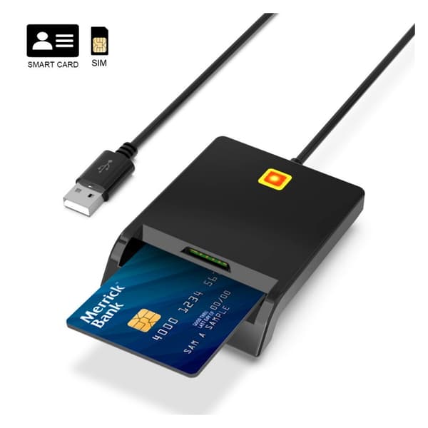 USB 2.0 smart IC-kortlæser, SIM-kort og bankkortlæser