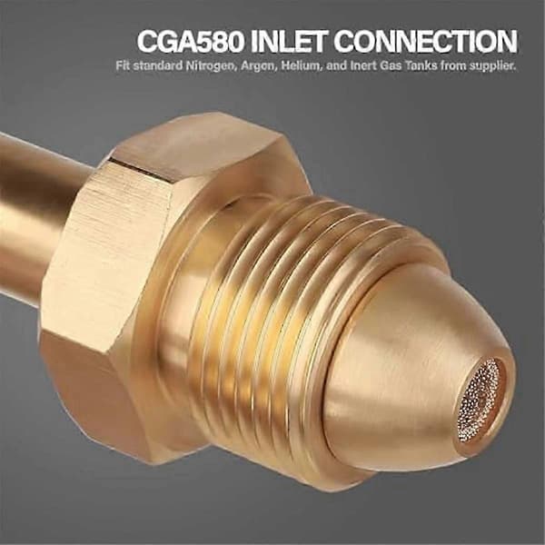 0-800 PSI nitrogenregulator, CGA580 han-flare-indløb, 1/4 tommer udløb