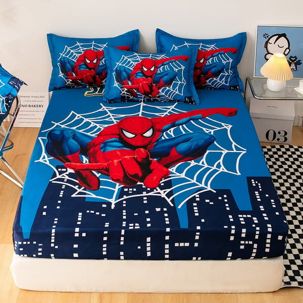 【03】Spiderman Pussilakanasetti 150x210cm monivärinen multifärg Multicolor