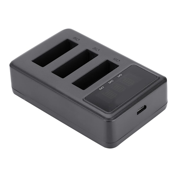 Action Kamera Batterioplader 3 Slot USB Opladning Sort Tilbehør til Sony NP-BX1