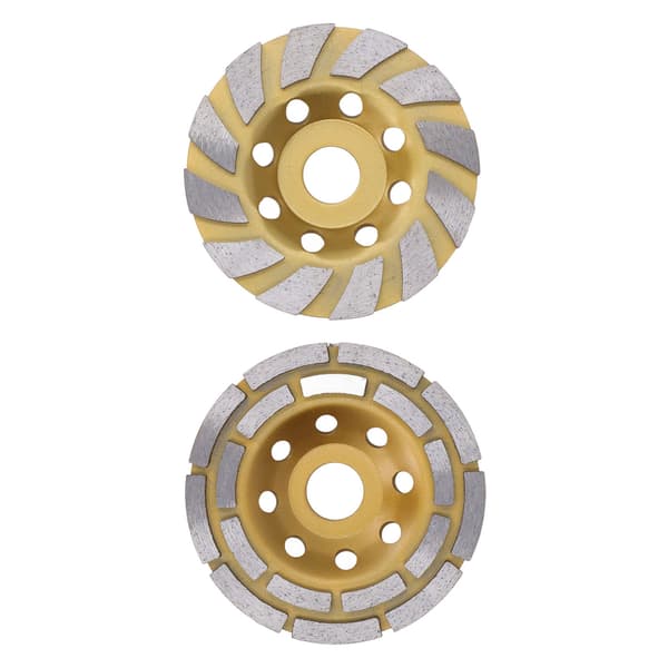 4.5in Slipskiveset Dubbelrad och Turbo Segment Diamantkopp Slipskiva Utan Bricka