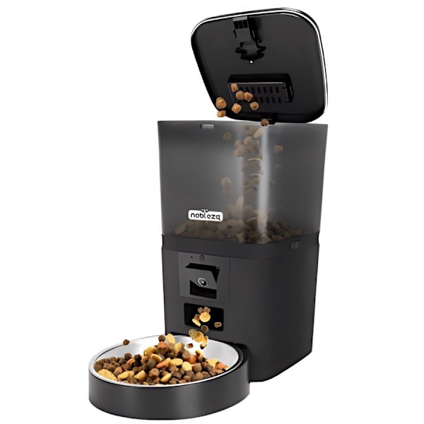 Smart Automatisk Foderautomat 6L med Kamera, 2.5W, Appkontroll för Hundar och Katter