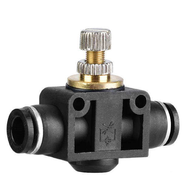 4/6/8mm Rör Luftflödeskontroll T Form Rör Pneumatisk Koppling Regulatorventil (6mm)