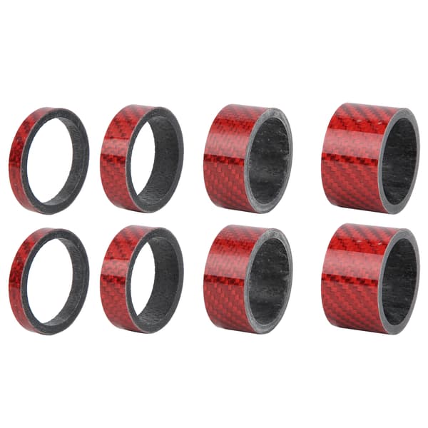 2 Set Kolfiber 5/10/15/20mm Cykel Headset Framgaffel Spacer Stam Cykelbricka Röd