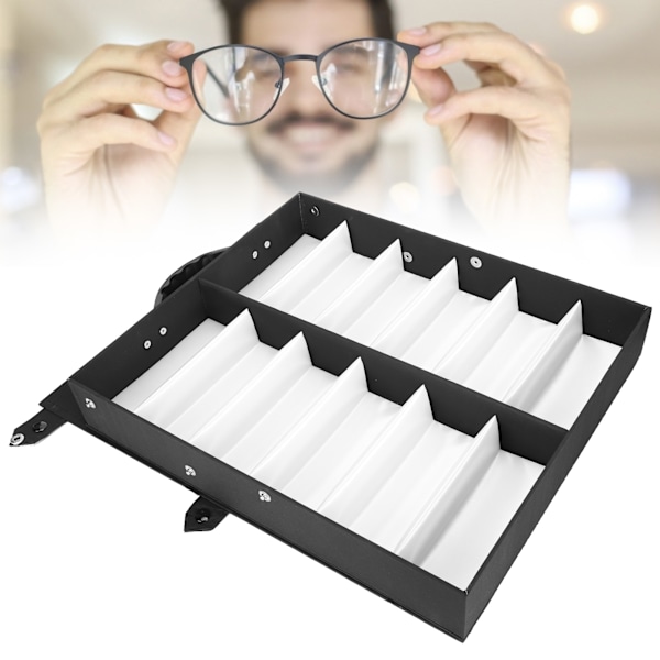 12 rum Professionel Bærbar Brilleudstillingsboks Solbrille Opbevaringsetui Organizer