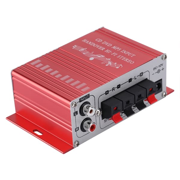 Mini Digital Bil Auto Forstærker Hifi Audio Musik CD DVD MP3 FM Afspiller (Rød)