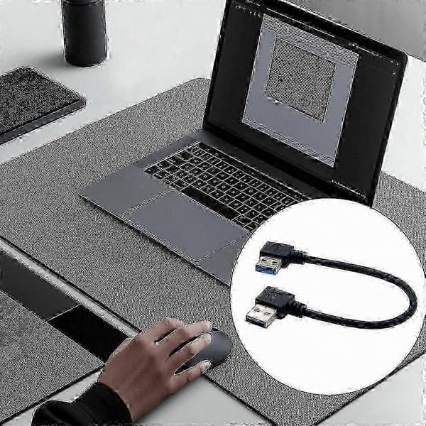 USB 3.0 Typ A Hane till Hane Kabel med Flexibla 90 Graders Vinklade Kontakter -N 0.2m