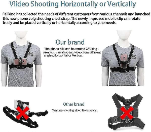 Universal mobiltelefonclips til actionkamera Pov Gopro Samsung Iphone osv. | Telefonholdere stativer