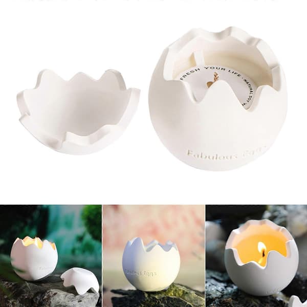 Handgjort doftljus för kvinnor, äggformat doftljus med eterisk olja, aromaterapiljus, stresslindring, heminredning forests