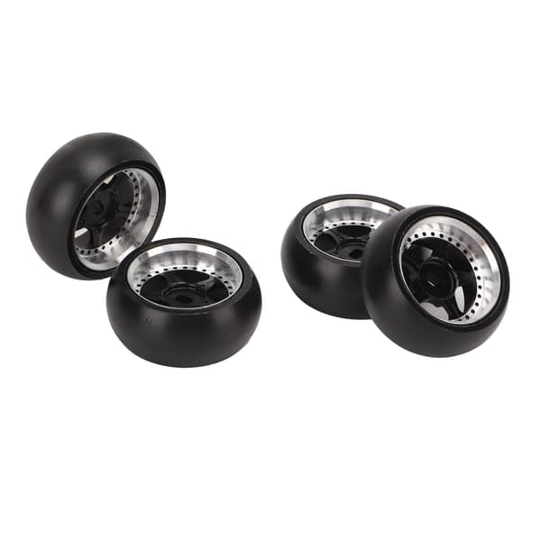 4 stk RC-dæk 5-spidset stjerne aluminiumlegering Stærk dæmpning skinnende RC Drift-dæk til 1/28 til K969 til K989 til P929 Sort