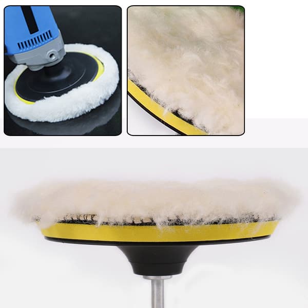 6st 4\" Högglans Polermaskin Buffert Pad Set M10 Borradapter Bilpoleringsvax