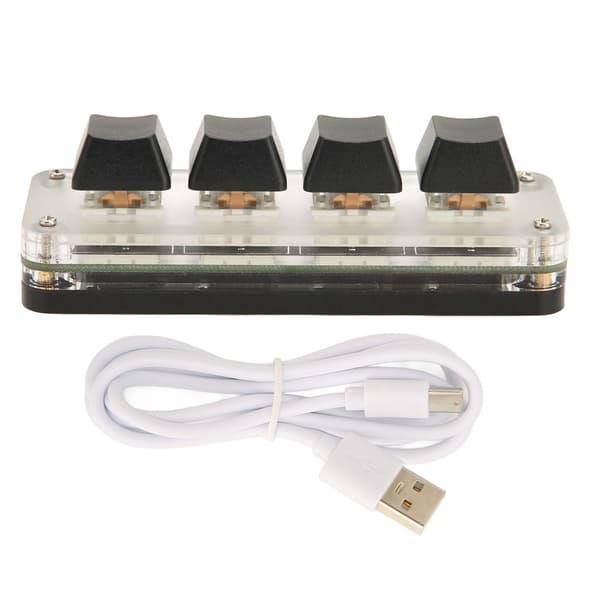 Programmerbart tastatur USB 4 taster Mini Bærbart Mekanisk Tastatur HID DIY Programmerbart Tastatur RGB OSU Gaming Tastatur