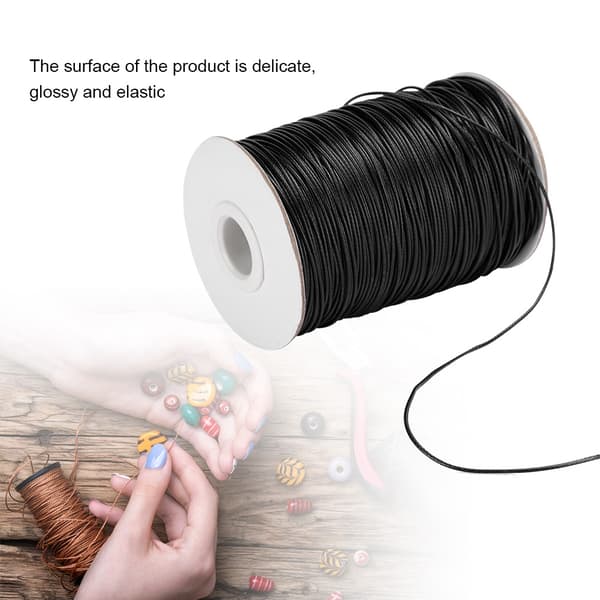 【03】160m waxed line DIY eco-friendly hand-woven rope chain cotton thread 1mm (black)