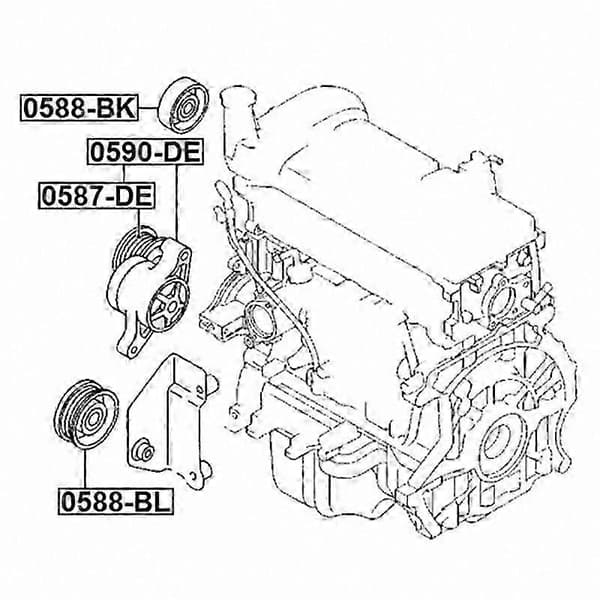 Remstrammerulle til 2 1.6L/1.5L 2007-2015 motor reservedel