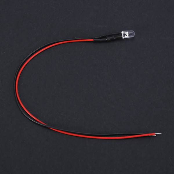 10 stk. 12V 5mm LED-lysdiode med ledning, flerfarvet LED-lyskabel 20 cm 0,06W (Pink)