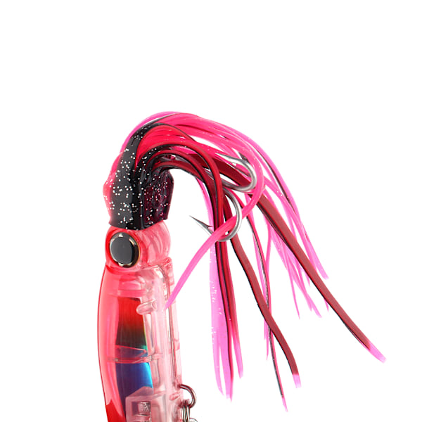 24cm/40g Fiskedrag Bläckfiskdrag Fiskbete Crankbait Utrustning Jigg Trekrok Rosröd
