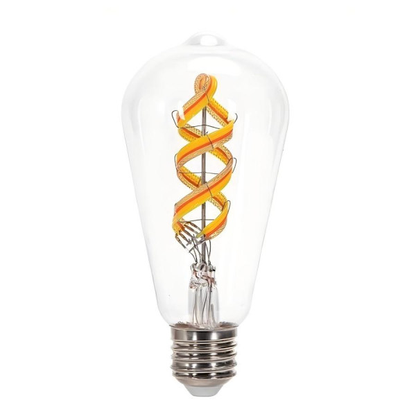 Aigostar ST64 E27 4.9W RGB+CCT Smart Bluetooth Mesh Pære, Spiralfilament med Gradientglas