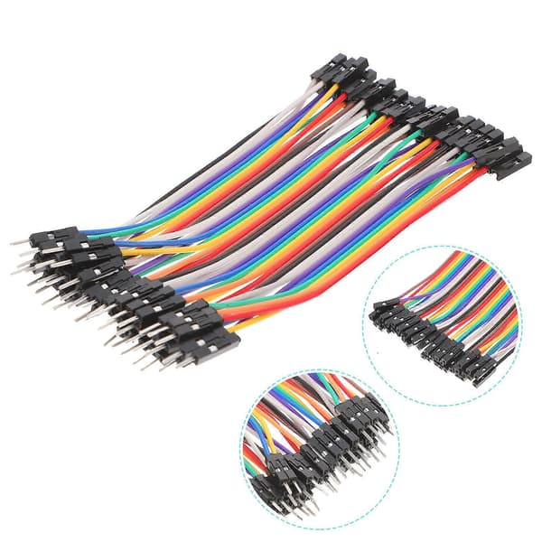 40 stk. 10 cm 2,54 mm han til hun farvede jumperkabler kompatible med breadboard