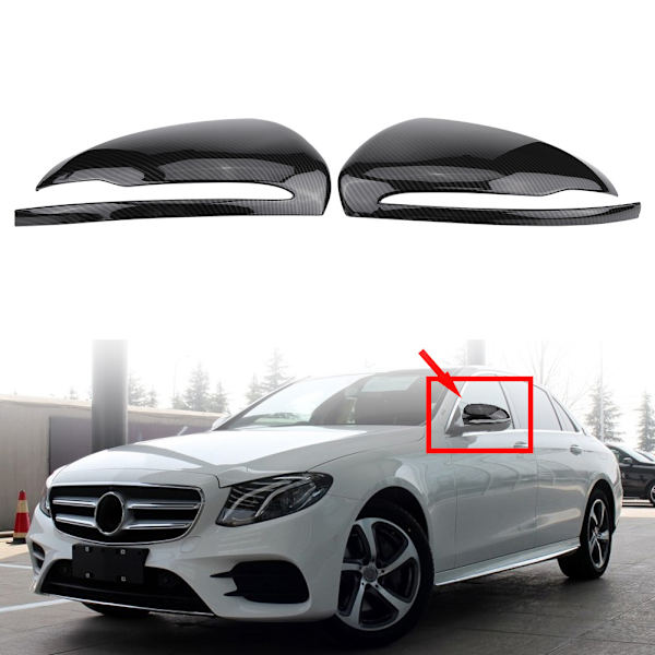 1 par kulfiber sidespejldæksel til Mercedes Benz C/E/GLC/S Klasse W205 W213 X253 W222