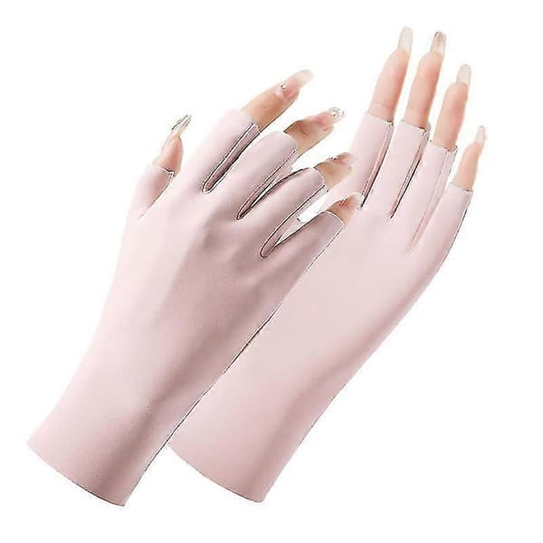 Damehandsker Sommer Anti-UV Solcreme Is Silke Tynde Handsker Mesh Åndbare Kørehandsker Pink
